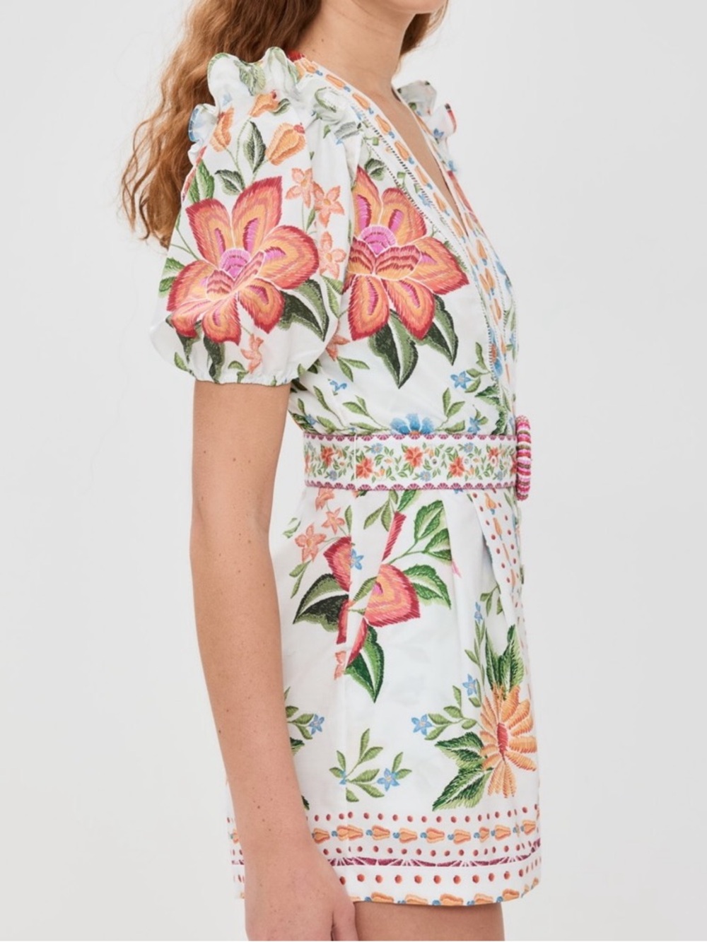 Farm Rio bloom garden off white romper tropical floral NWT resortwear vacation - Picture 2 of 5